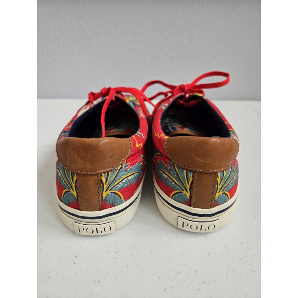 Polo Ralph Lauren Men's 10.5D Thorton III Canvas Aloha Hawaiian‎ Lace Up Flats - Picture 6 of 11